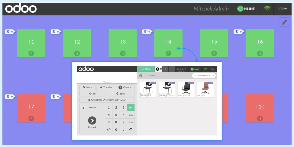 Odoo Pos restaurant