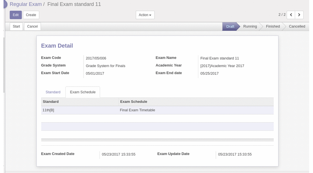Odoo Education ERP for Exam Management
